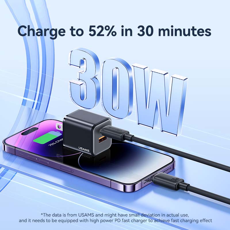 USAMS US-SJ702 3m Type-C to Lightning 30W Fast Charging Cable 480Mbps Data Cable USAMS US-SJ702 3m Type-C to Lightning 30W Fast Charging Cable 480Mbps Data Cable